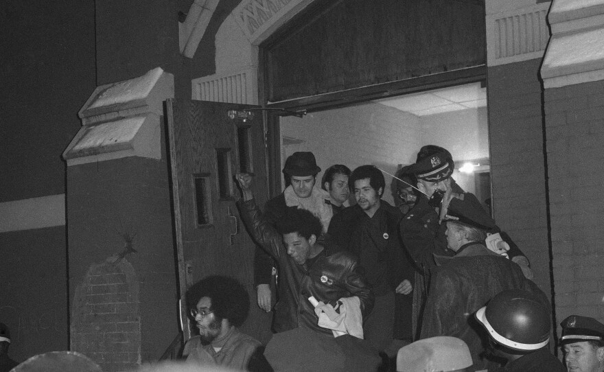 Members of the Young Lords were led by police out of a New York City church after ending a sit-in in 1970.