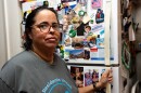 Maria Hernandez stands by her fridge on Wednesday, Nov. 5, 2025. She doesn't know when her food assistance will arrive, or how much it will be.