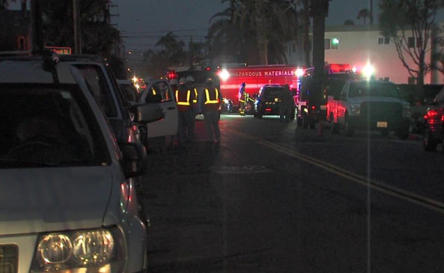 San Diego crews at the scene of a gas leak that forced evacuations of dozens of residents in Ocean Beach, Aug. 23, 2016.