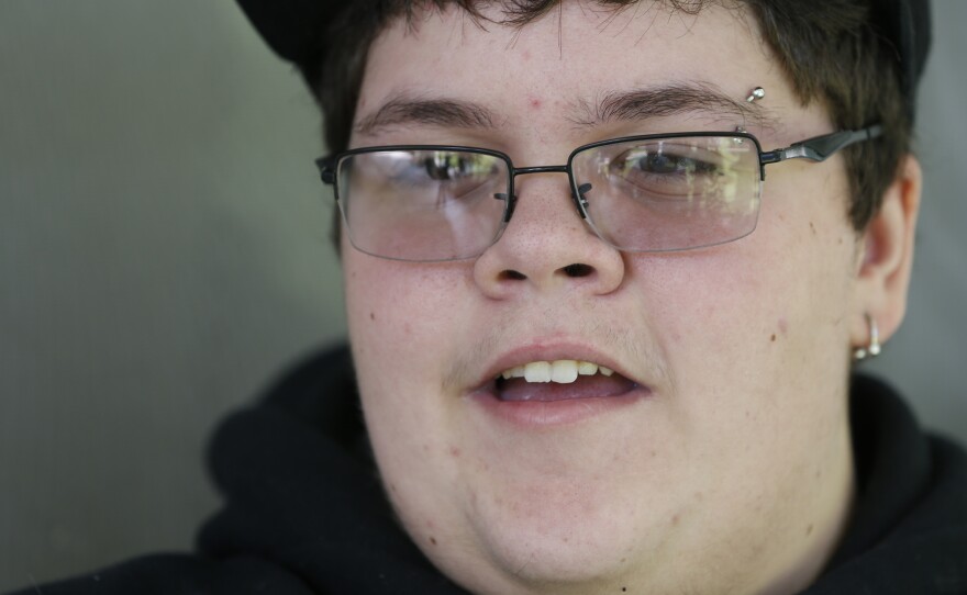 Gavin Grimm speaks during an interview at his home in Gloucester, Va., in 2015.