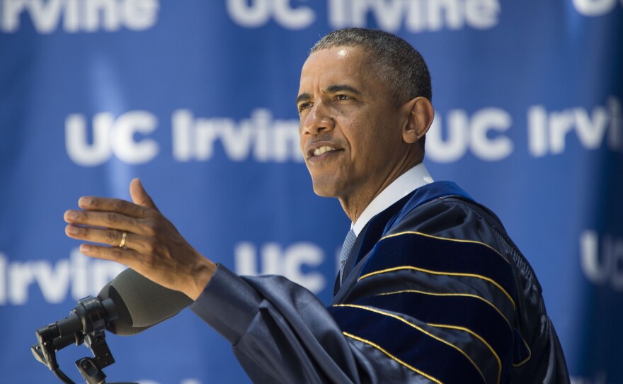 President Obama has delivered nearly two dozen commencement speeches during his time in office — including this one, at the University of California, Irvine, in 2014.