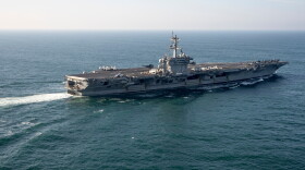 FILE - The USS George Washington aircraft carrier is pictured off the coast of Argentina, May 30, 2024.