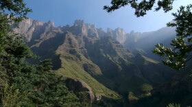 Escarpment cliffs in the Drakensberg Mountains, Africa. 