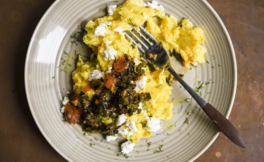 This episode is all about Turkish-inspired techniques and flavors. Milk Street cook Rayna Jhaveri shows Turkey's answer to shakshuka with a recipe for Turkish scrambled eggs with spicy tomato and capers (menemen).