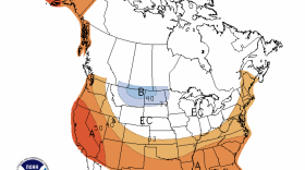 The U.S. Climate Prediction Center's three-month outlook shows San Diego's temperatures are expecting to be above normal, April 28, 2014.