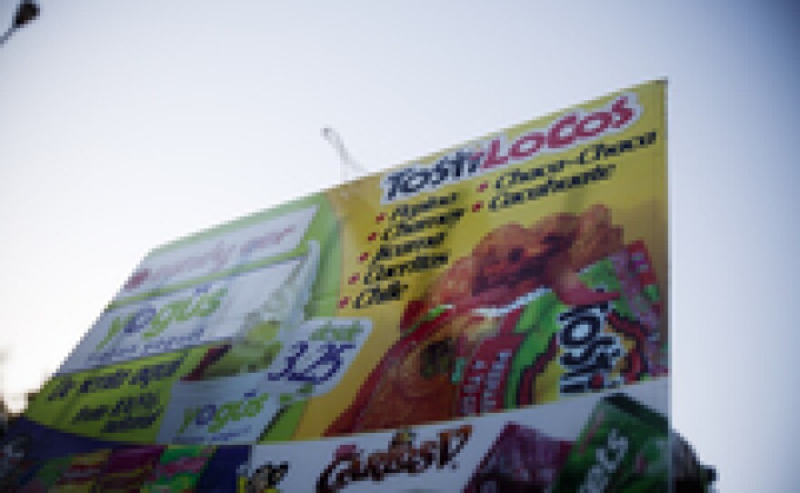 A billboard featuring the border's famous snack.