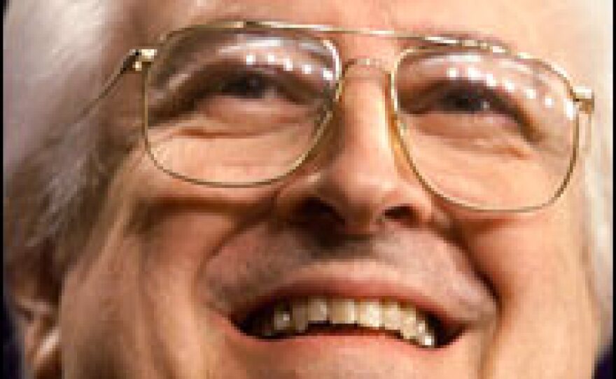 Henry Hyde served 16 terms in Congress. Here he speaks to reporters on Jan. 21, 1999. As chairman of the House Judiciary Committee, he played a key role in the impeachment of President Clinton.