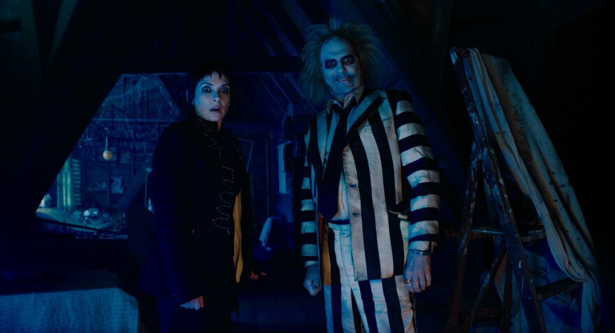 Winona Ryder and Michael Keaton reunite for Tim Burton's sequel "Beetlejuice Beetlejuice." (2024)