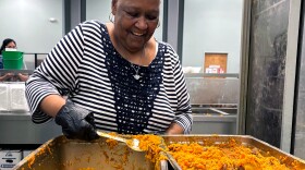 Dalene Basden volunteers at a local soup kitchen after her day job helping families who have children with special needs. Now, with gas and grocery prices rising, she's finding it hard to make ends meet herself.