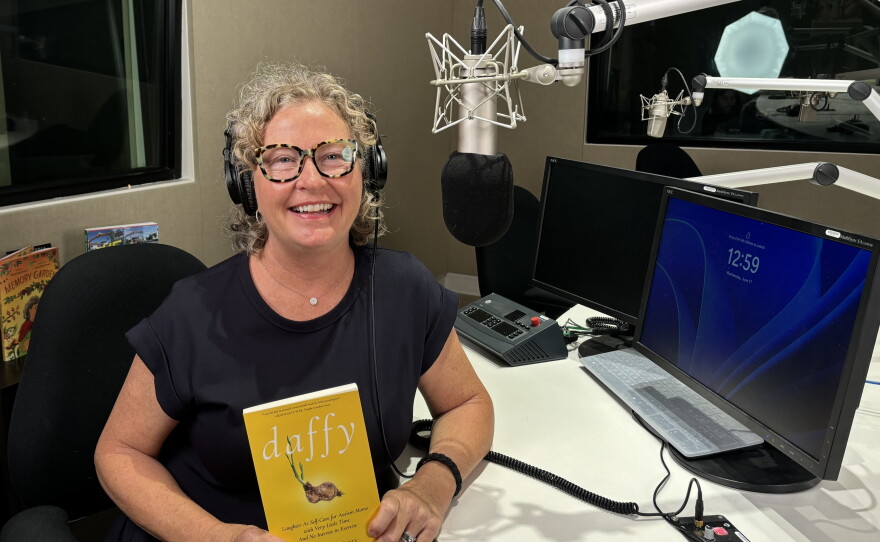 Author Angela Moriarty joined KPBS Midday Edition for an interview on Wednesday, June 17, 2026 for a conversation about her book "Daffy: Laughter as Self-Care for Autism Moms with Very Little Time And No Interest in Exercise."