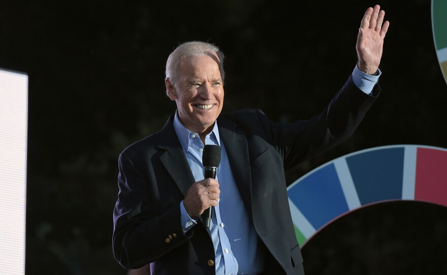Vice President Joe Biden speaks Saturday in New York's Central Park at the 2015 Global Citizen Festival to end extreme poverty.