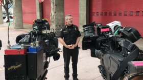 San Diego Fire-Rescue Chief Brian Fennessy announces his resignation
after serving in the department for nearly three decades, San Diego,
Calif., March 8, 2018.

