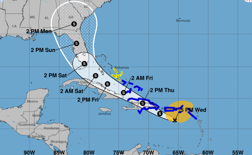 Potential Tropical Cyclone Nine is heading toward the Leeward Islands and is expected to arrive at Florida's coast this weekend. The state says it will suspend coronavirus testing as a precaution.