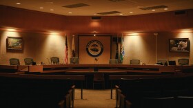 The Imperial County Board of Supervisors meeting room sits empty at the county administration building in El Centro, California on September 26, 2024.
