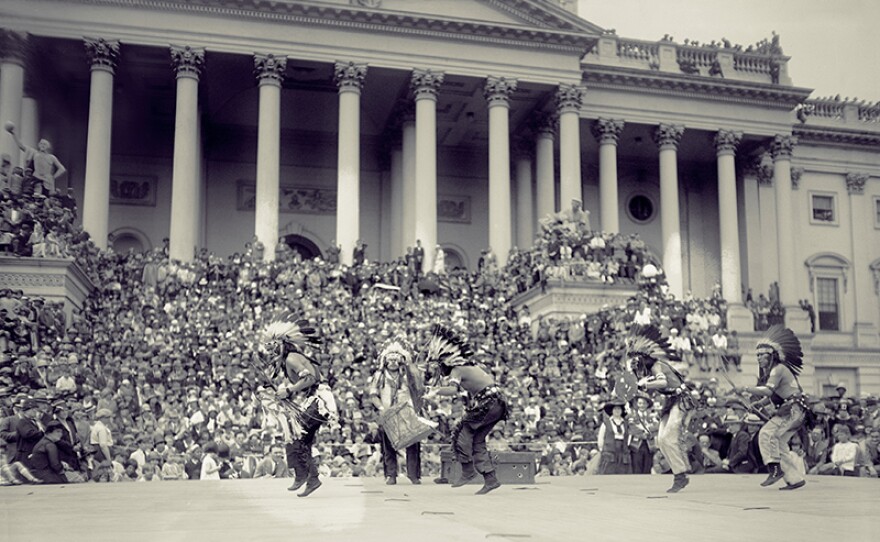 The Hopi Indian Chanters performing in front of the Capitol. Washington, D.C. – 1926 Appearing in “American Epic: Out of the Many, the One.”