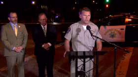 California Highway Patrol Assistant Chief Scott Parker giving an update on the fatal shooting of a CHP officer at a news conference Aug. 12, 2019.