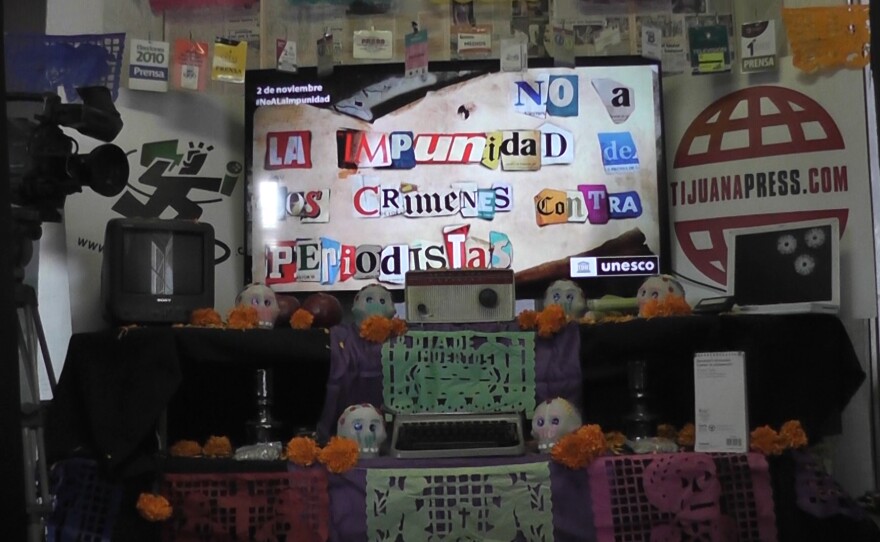 Vicente Calderon, who directs Tijuanapress.com, makes an altar on Day of the Dead each year to honor his colleagues who have died. The Committee to Protect Journalists considers Mexico to be one of the most dangerous places in the world to be a reporter.