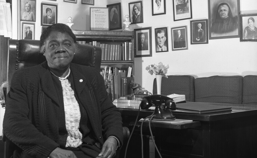Educator and civil rights activist Mary McLeod Bethune, photographed in January 1943.