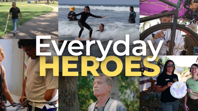 "Everyday Heroes" lead image graphic banner.