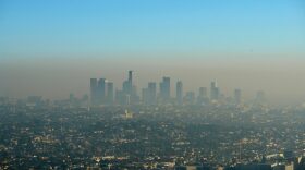 Smog lingers over downtown Los Angeles.