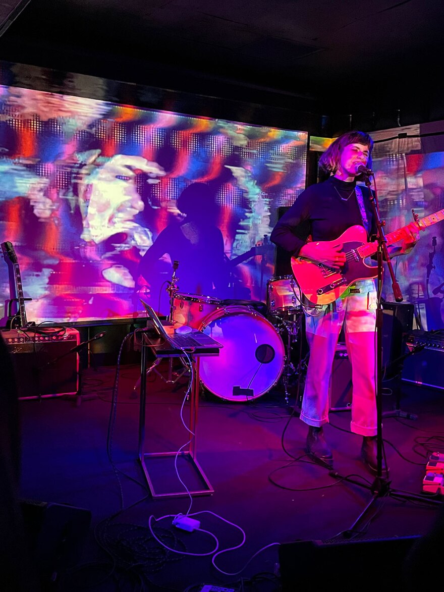 Julianna Zachariou is shown performing at Soda Bar on Dec. 11, 2021.