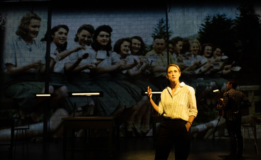 The La Jolla Playhouse and Tectonic Theater Project's production of "Here There Are Blueberries" is shown on-stage in an undated photo.