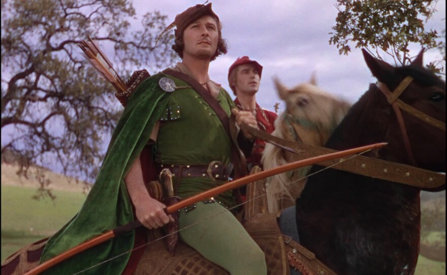 Errol Flynn in the glorious Technicolor version of "The Adventures of Robin Hood."