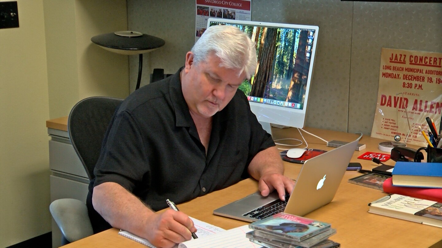 KSDS general manager Ken Poston is shown in his office at the station on August 5, 2025.