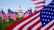 The U.S. Capitol is seen past American flags on the National Mall, Friday, June 6, 2025, on the National Mall in Washington.