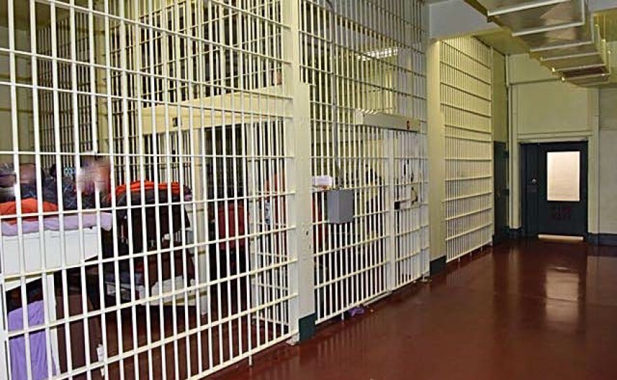 The hallway leading to sections of the jail, including the H-tank, are shown in this undated photo.