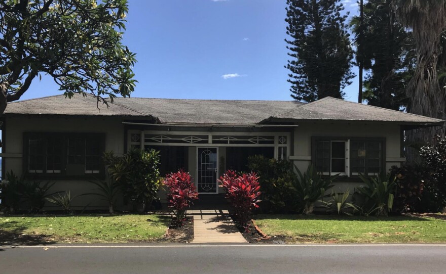A "before" picture shows Trip and Dora Millikin's house in Lahaina before renovations began in 2021.