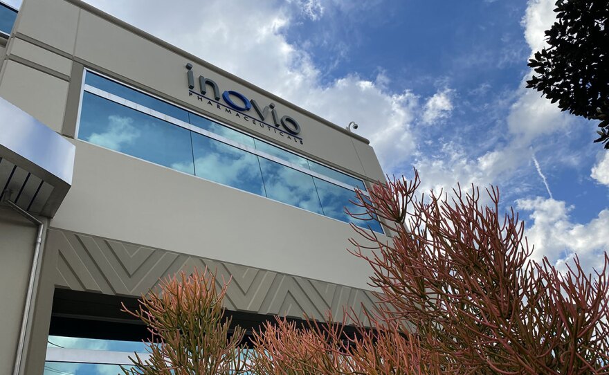 The exterior of the Sorrento Valley location of Inovio Pharmaceuticals, Feb. 21, 2020. 