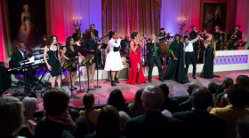 Jill Scott, Tessanne Chin, Melissa Etheridge, Patti LaBelle, Janelle Monáe and Ariana Grande perform together on stage. President Barack Obama and First Lady Michelle Obama host “Women Of Soul: In Performance At The White House” in the East Room of the White House, March 6, 2014. 