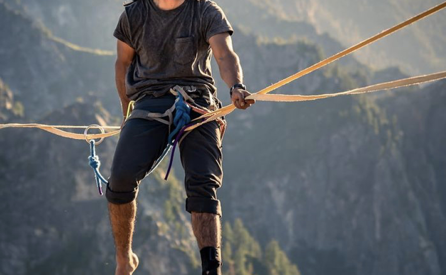 Daniel Monterrubio after walking across the gap for the first time.
