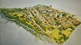 A rendering of the SDSU West plan to redevelop SDCCU Stadium is shown in this undated image. 