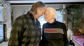 Jacqueline Hamilton (left) and her mother, Jan Stubbs, at Hamilton's home in West St. Paul, Minnesota.