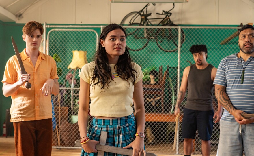 Members of Pizazz look bemused during rehearsals.