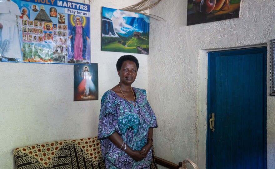 Marie Gorette Mutuyimana, 53, is a teacher at Gakoro school in Nyamutera, Rwanda. She has to cross the river to get to and from work and used to worry about how her students could get home safely during heavy rains. A new bridge has erased her worries.