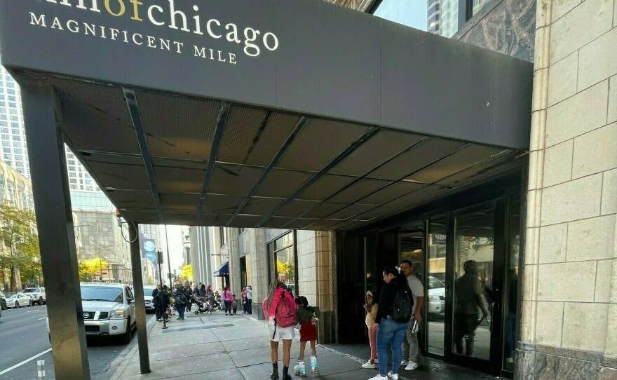The Inn of Chicago houses migrants from Venezuela. It used to be the Hotel St. Clair when Scott Simon and his father lived there.