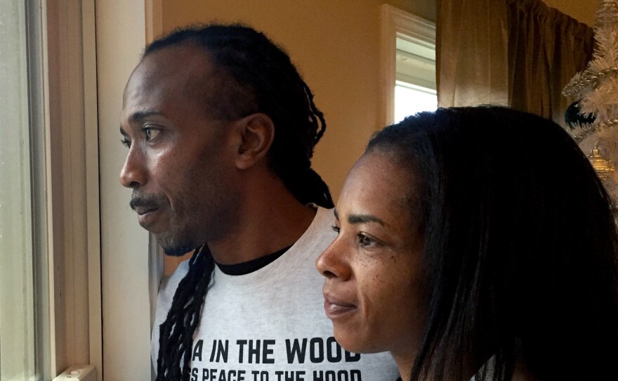 Shango and Karen Johnson at their home in Chicago, Ill. Their 9-year-old son Brendan is in the third grade.