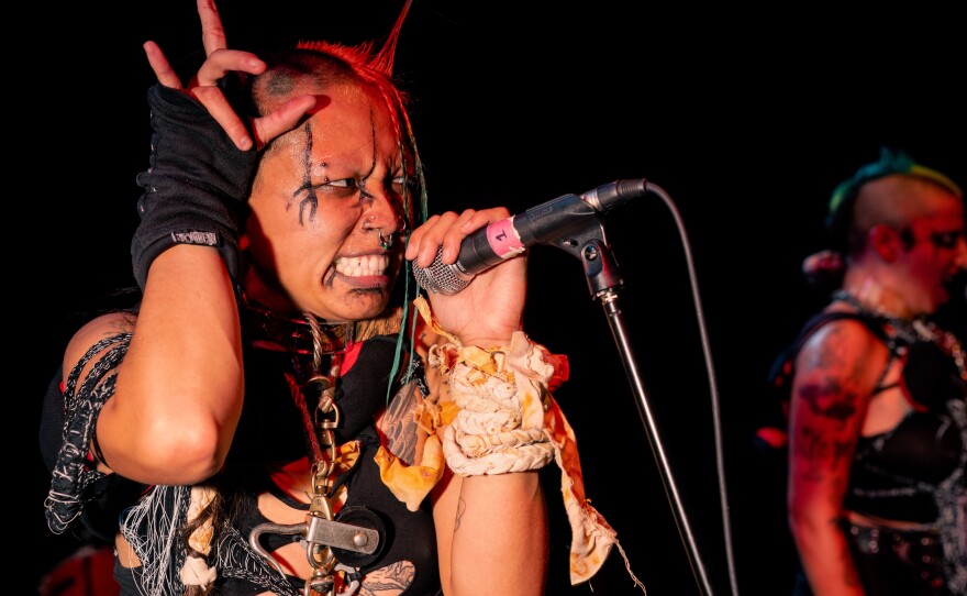 Mango, of Mirrored Fatality, performs at the seventh annual Aklasan Festival in San Francisco on Aug. 5, 2022.