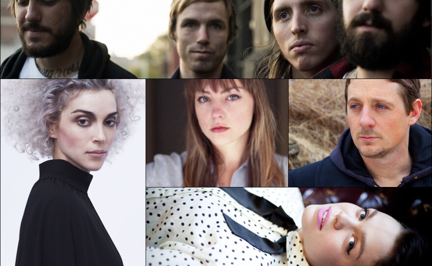 Top row: Nothing; Middle row, left to right: St. Vincent, Angel Olsen, Sturgill Simpson; Bottom: Perfect Pussy's Meredith Graves
