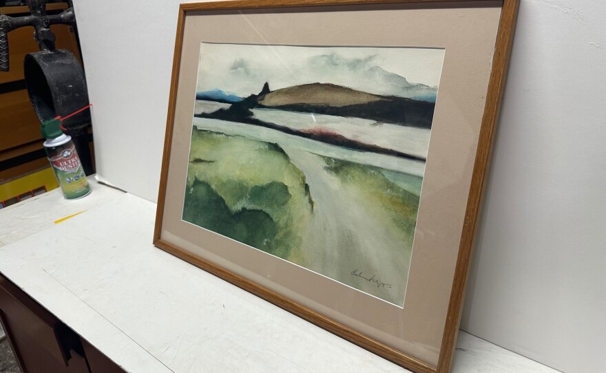 A suspected forgery of an Andrew Wyeth painting is seen at RoGallery in New York, Tuesday, April 28, 2026.