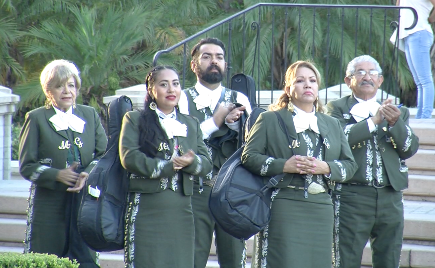 A mariachi band celebrates Mexican culture in Balboa Park, Sept. 18, 2015.