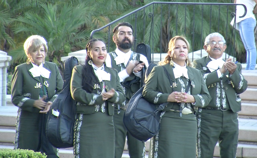 A mariachi band celebrates Mexican culture in Balboa Park, Sept. 18, 2015. 