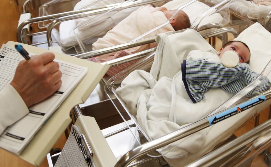 File photo showing babies in a U.S. maternity ward. The fertility rate in the U.S. has dropped steadily. Last year, there were roughly 710,000 fewer children born in the U.S. compared with the peak in 2007.