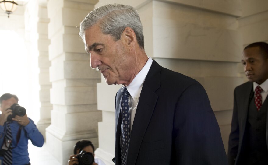 Former FBI Director Robert Mueller leaves following a meeting with members of the Senate Judiciary Committee at the U.S. Capitol last year.