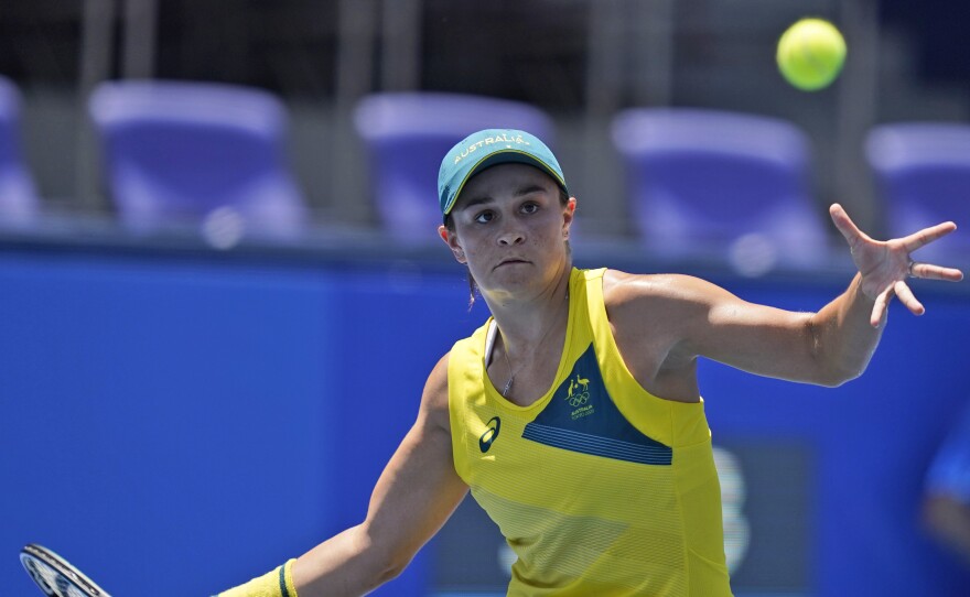 Ash Barty, of Australia, played against Sara Sorribes Tormo, of Spain, on Sunday at the Tokyo Olympics.