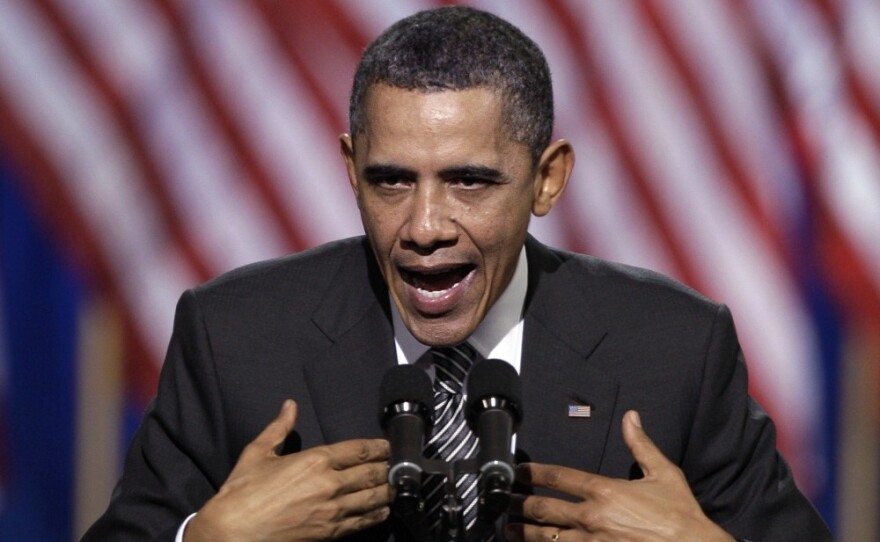 President Barack Obama speaks at a fundraiser at Sony Pictures Studios in Culver City, Calif., on April 21, 2011. Obama was out West selling his big picture deficit-reduction plan, but many people are waiting for a quick fix to their own economic problems caused chiefly by persistent unemployment and the crippled housing market.