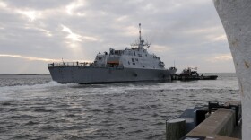 NORFOLK, Va. (Dec. 15, 2008) The littoral combat ship USS Freedom (LCS 1) arrives in Norfolk after a month-long underway through the Great Lakes, Eastern Canada and the Northeast coast of the United States. Freedom will be undergo post-delivery tests and sea trials in Norfolk before transiting to its homeport in San Diego.
